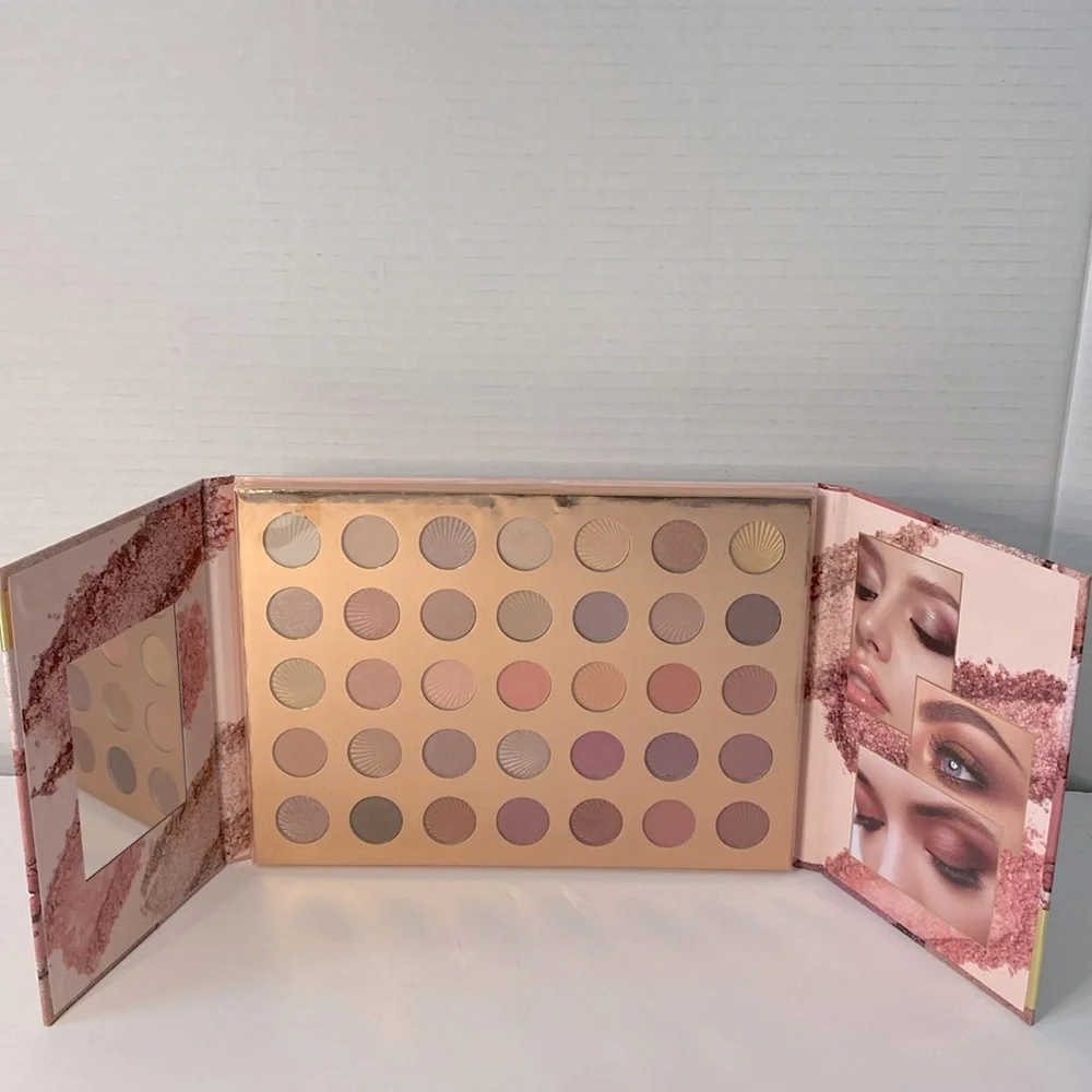 ✨🌿 Ellen Tracy Rosy Nudes Eyeshadow Palette – 35 Matte & Shimmer Shades